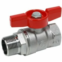 Giacomini Ventil M-F 1/2 Schmetterlingsgriff Rot R254X003